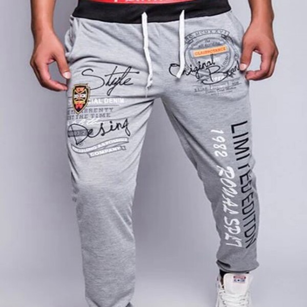 DressLily Loose Fit Letters Print Color Block Rib Splicing Beam Feet Polyester Sweatpants Review 