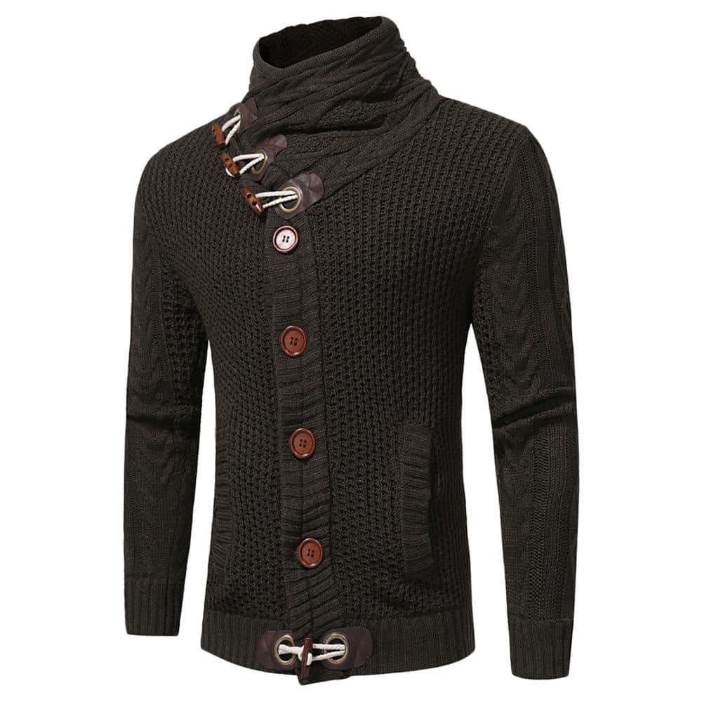 DressLily Cowl Neck Single Breasted Horn Button Cardigan Review