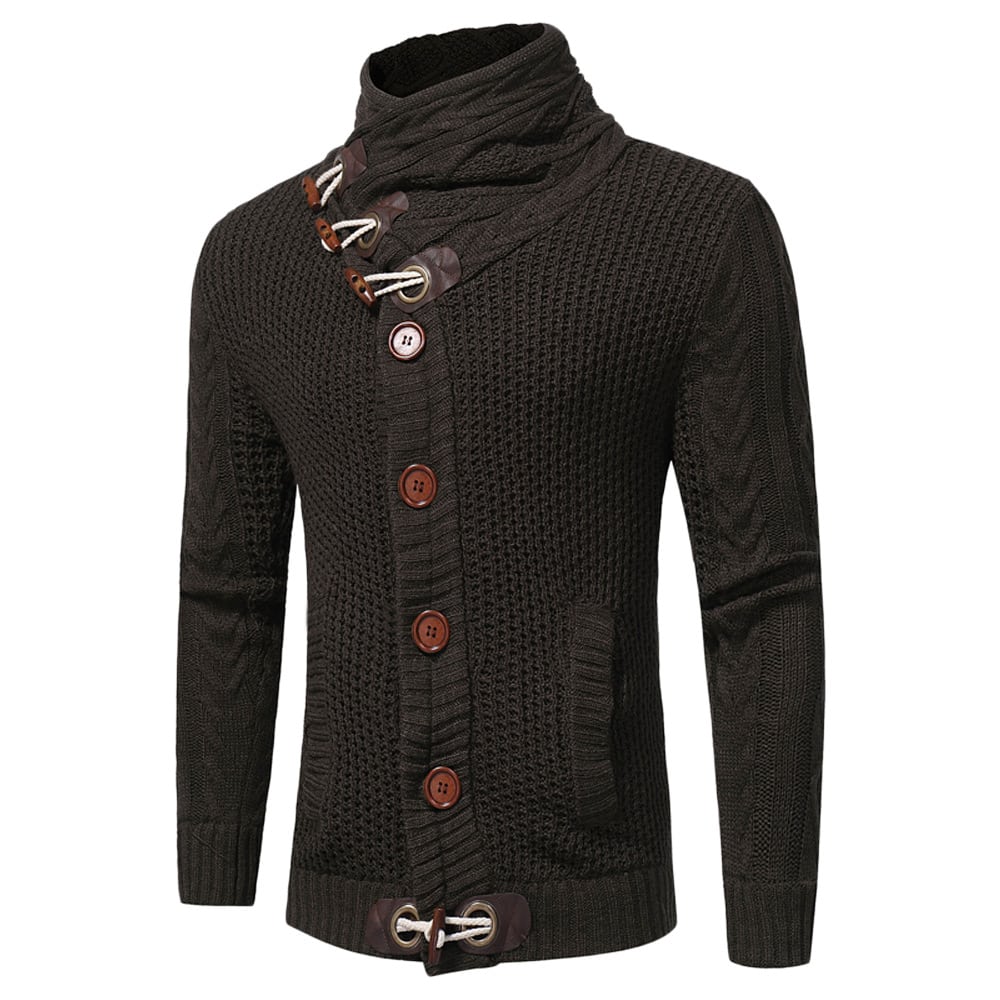 Zaful Cowl Neck Horn Button Single Breasted Cardigan Review
