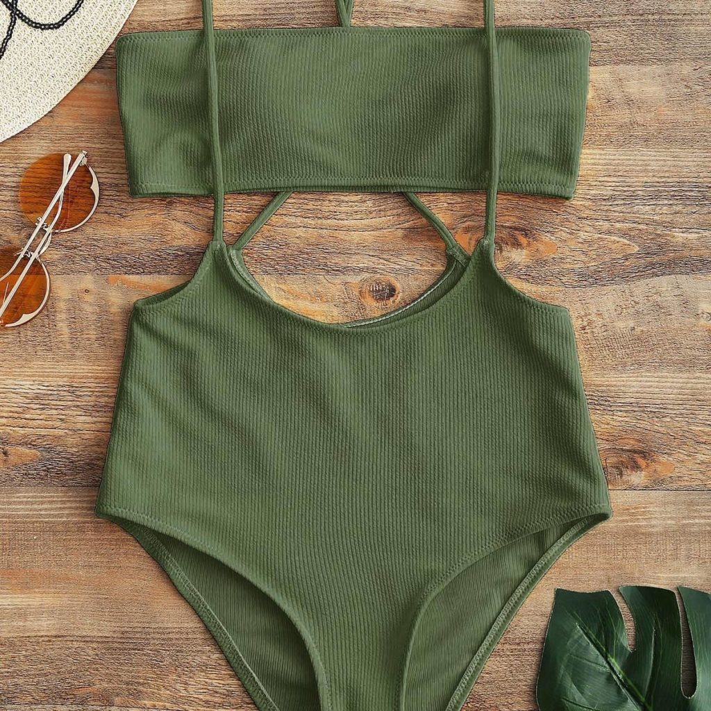 Zaful Bandeau Top And High Waisted Slip Bikini Bottoms Review
