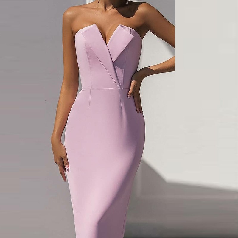 CBRSStyle Solid Notched Slip Back Tube Dress Review