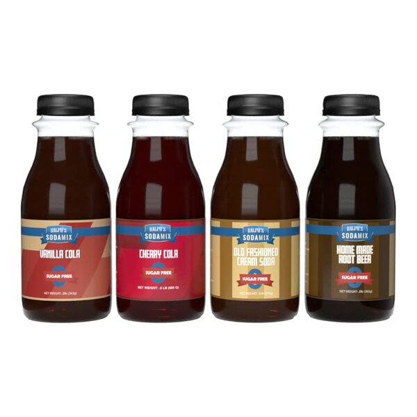 20 Best Soda Without Caffeine 15 Ralph's 4 SUGAR FREE Diet Sparkling Water Soda Maker Flavors Pack | Cherry Cola | Root Beer | Vanilla Cola | Cream Soda | Four 12oz Bottles | Sodamix