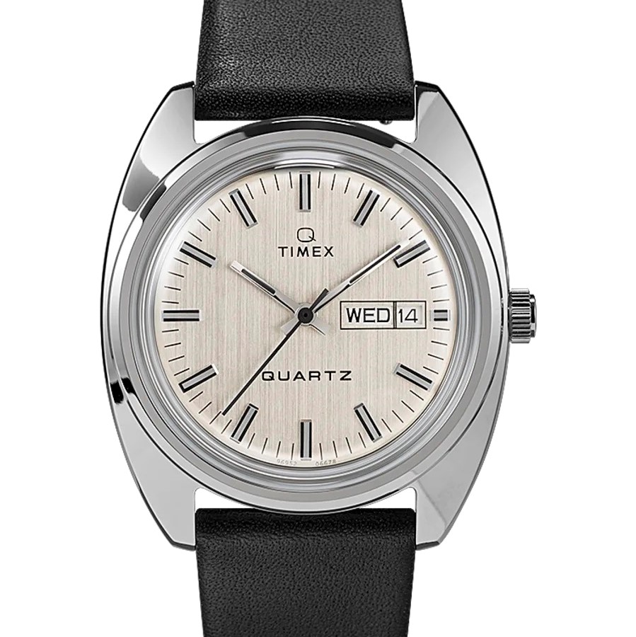 Timex Watches Q Timex 1978 Reissue Day-Date 37mm Leather Strap Watch Review