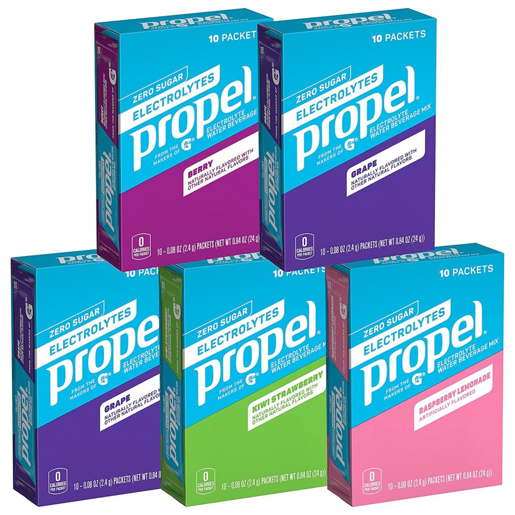 10 Best Electrolyte Powders 11 Propel Powder Packets 4 Flavor Variety Pack With Electrolytes, Vitamins and No Sugar 10 Count (Pack of 5) (Packaging May Vary)