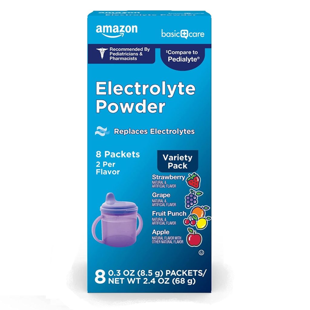 10 Best Electrolyte Powders 3 Amazon Basic Care Electrolyte Powder Variety Pack, Apple, Fruit Punch, Grape, Strawberry, Electrolyte Drink Mix, 8 Count