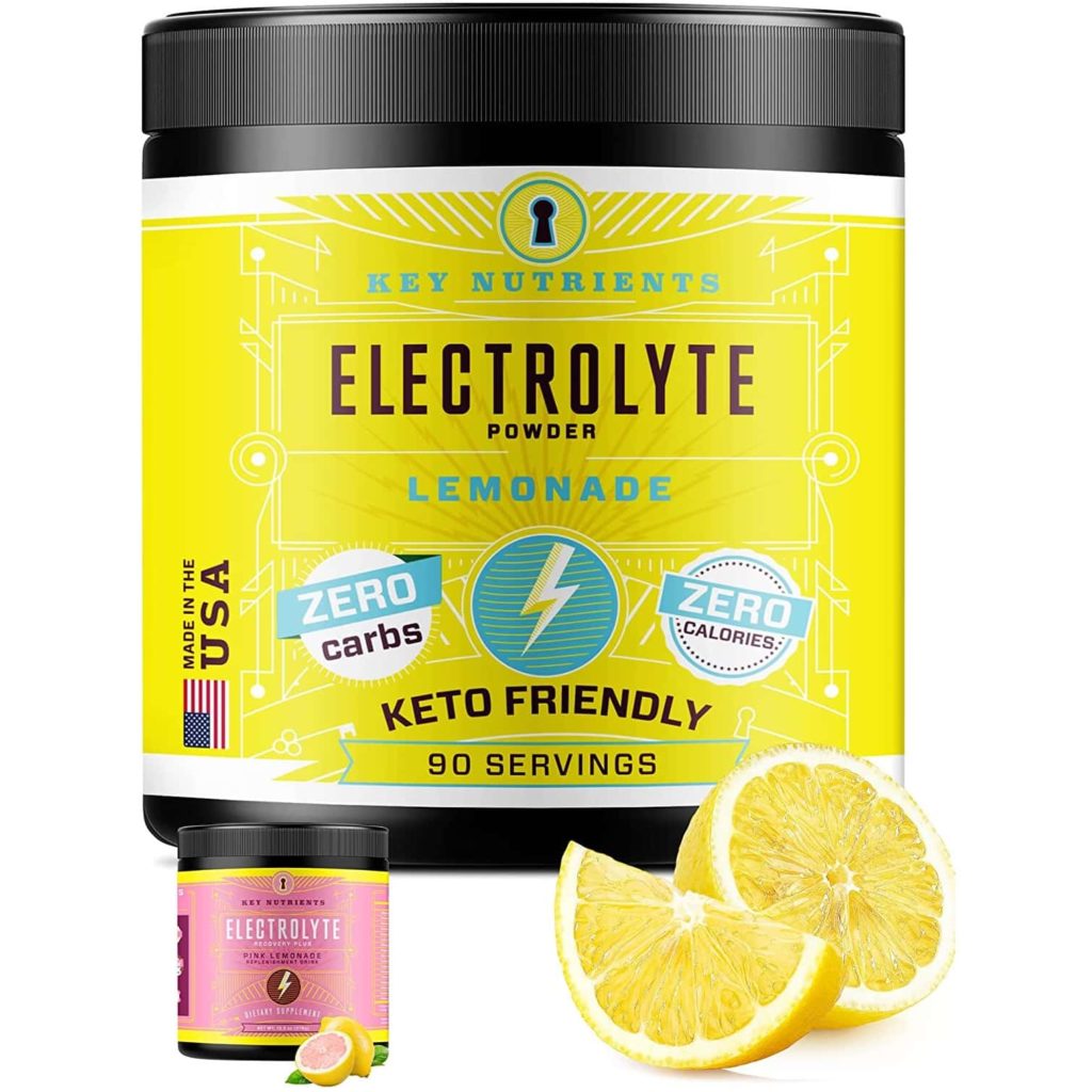 10 Best Electrolyte Powders 6 KeyNutrients Electrolytes Powder: Zero Calorie Lemonade/Pink Lemonade Electrolyte Powder in 90, 40 or 20 Servings Hydration Travel Packets - Keto Electrolytes, Zero Carbs and Gluten Free - Made in USA