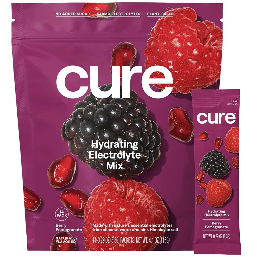 10 Best Electrolyte Powders 8 Cure Hydrating Electrolyte Mix | Electrolyte Powder for Dehydration Relief | Made with Coconut Water | No Added Sugar | Vegan | Paleo Friendly | Pouch of 14 Hydration Packets - Berry Pomegranate Flavor