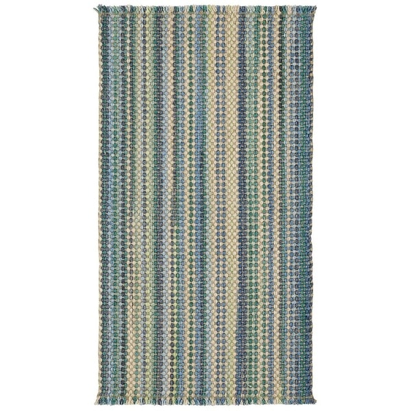 Capel Rugs Hampton Seaglass Blue - Vertical Stripe Rectangle - 24" x 36"